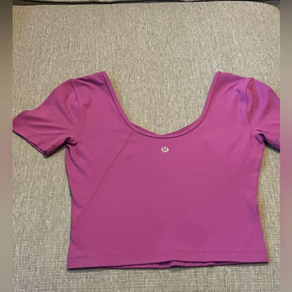 Lululemon purple align V-neck top. Size extra small.